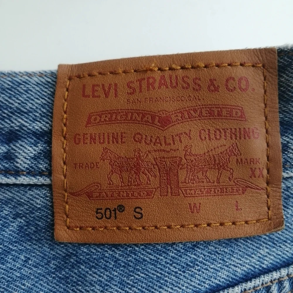 Levi's 501 Skinny Jeans Premium Denim Distressed Ankle In Nice as Pie Size 28 - Picture 7 of 16